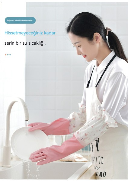 Yünlü Eldiven, Kışın Bulaşık Yıkamak Için, Kalınlaştırılmış, Çamaşır Yıkamak Için Su Geçirmez Eldiven (Yurt Dışından) modelleri