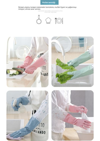 Yünlü Eldiven, Kışın Bulaşık Yıkamak Için, Kalınlaştırılmış, Çamaşır Yıkamak Için Su Geçirmez Eldiven (Yurt Dışından) indirimleri