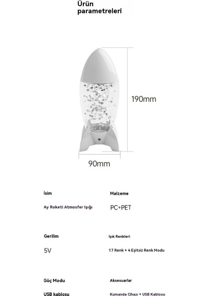 Romantik Roket Atmosfer Işık Yatak Odası Masa Lambası (Yurt Dışından) indirimleri