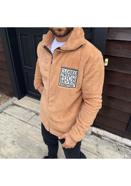Erkek Polar Fermuarlı Sweatshirt – Kapüşonsuz, Cepli, Yumuşak Dokulu, Oversize Rahat Kalıp, Kışlık Sıcak Tutan Fermuarlı Üst - Kahverengi modelleri