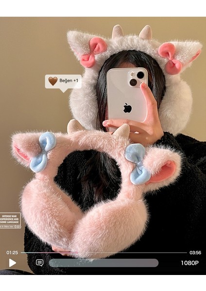 Kış Sevimli Küçük Boynuzlu Peluş Kulaklıklar (Yurt Dışından) fiyatları