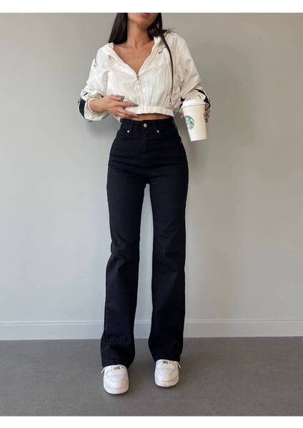 Winner Solmayan Siyah Salaş Palazzo Denim Pant. Jean
