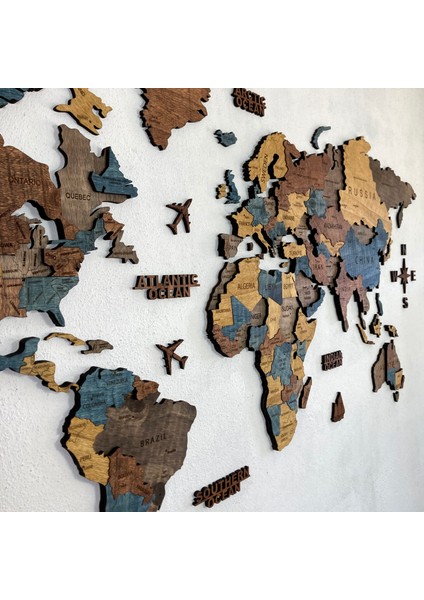 Denim Ahşap Dünya Haritası fiyatları