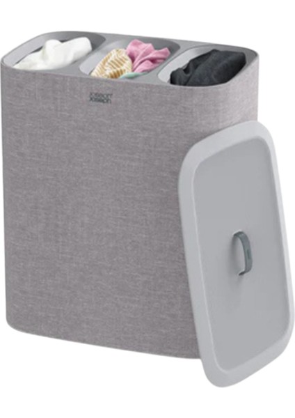 Tota 90 L Trio 3 Bölmeli Çamaşır Ayırma Sepeti Siyah