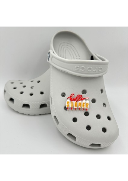 Terlik Süsü ve Aksesuarı , Çanta Süsü – Jibbitz 3D Hello Summer Logo Aksesuar modelleri