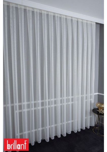 File Cleo 1/2 Orta Pileli Ütü Istemez Kırışmaz Yeni Sezon Salon Oda Tül Perdesi