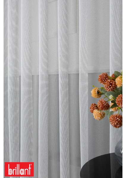 Miranda File Gri 1/2.5 Normal Pileli Ütü Istemez Kırışmaz Yeni Sezon Salon Oda Tül Perdesi