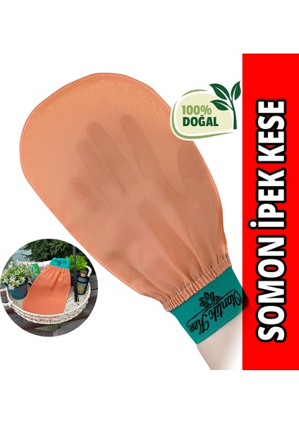 Banyo Kesesi, Hamam Kesesi, Duş Kesesi, Vücut Kesesi, Somon İpek Kese