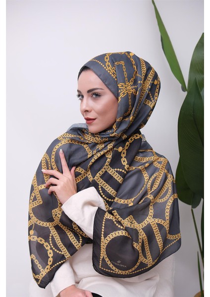 Halka Zincir Desenli Dijital Soft Şal