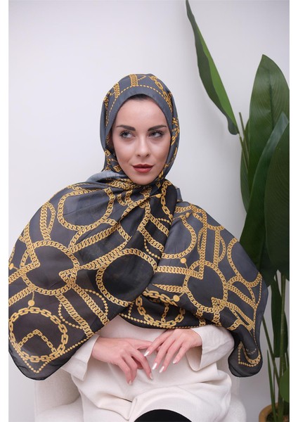 Halka Zincir Desenli Dijital Soft Şal