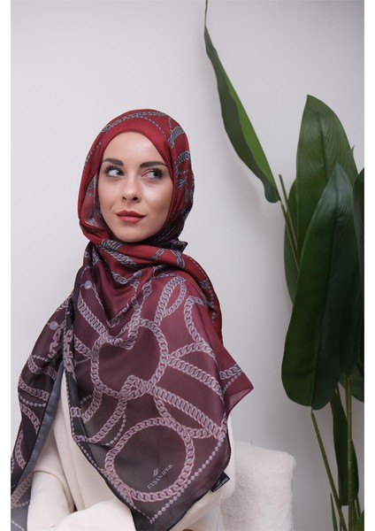 Halka Zincir Desenli Dijital Soft Şal