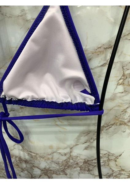 Kadın Likralı Yandan Boyundan Bağlamalı Şık Ipli Üçgen Bikini Takım indirimleri