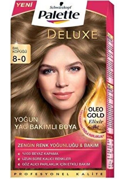 Deluxe 8-0 Bal Köpüğü Saç Boyası Kalıcı Yağ Bakımlı Formül 99 ml Tüm Cinsiyetler İçin fiyatları