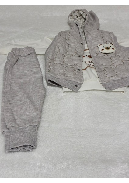 Tuembaby %100 Pamuk 1 Adet Uzun Kollu Sweatshirt+ 1 Adet Lastikli Eşofman Altı+ 1 Adet Yelek Erkek Bebek Takım fiyatları