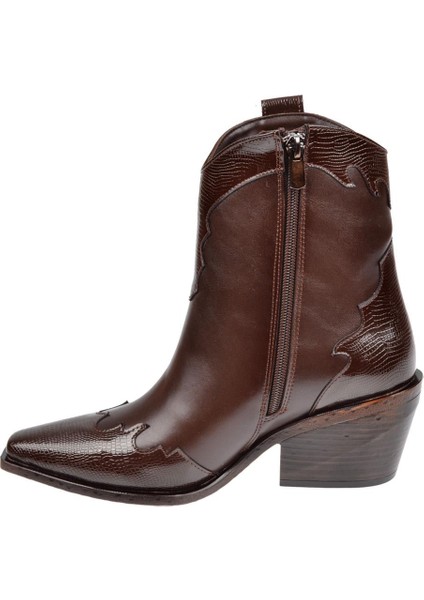 Kısa Western Kadın Topuklu Bot SMS-58151 Kahve modelleri