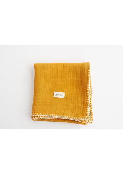 - Sarı Renk Çok Amaçlı 4 Katlı Müslin Örtü Battaniye