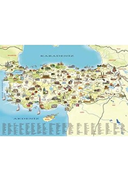 Türkiye Kültür Haritası 260 Parça Puzzle 48x34 cm Eğlenceli Zihin Geliştirici fiyatları