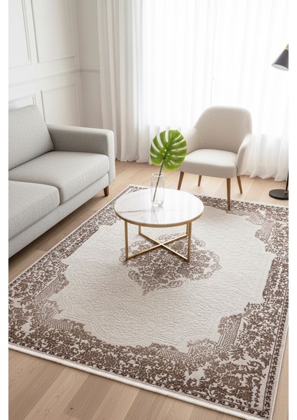 Copper Salon Halısı Oturma Odası Halısı Klasik Desenli Halı Yumuşak Dokulu Modern Dokuma Halı