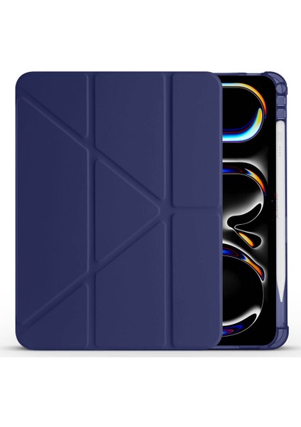 iPad Pro 11 Inç M5 2025 Uyumlu Kılıf Üçgen Katlanabilir Kalem Şarj Bölmeli Kılıf modelleri