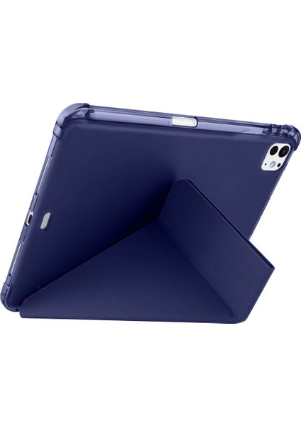 iPad Pro 11 Inç M5 2025 Uyumlu Kılıf Üçgen Katlanabilir Kalem Şarj Bölmeli Kılıf indirimleri