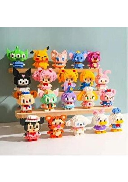 Bricks Daisy Duck 3D Puzzle 180 Parça Eğlenceli Yap Boz Mega LEGO 6.6 cm Yükseklik