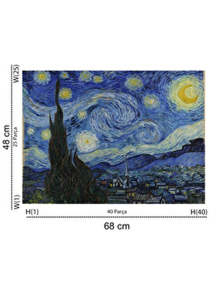 1000 Parça Puzzle Yıldızlı Gece Detaylı Tasarım Kaliteli Karton Malzeme fırsatları