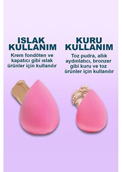 5'Li Çok Amaçlı Makyaj Sünger Seti Yumuşak Cilt Dostu Malzeme ile Seyahat İçin Uygun