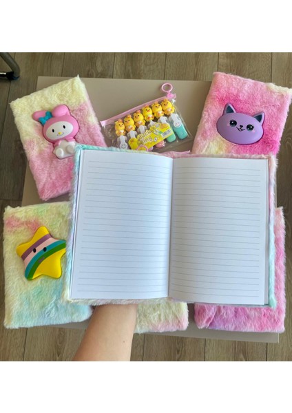 Tüylü Defter-unicorn yumuş defter-unicorn sukuşi çizgili defter modelleri