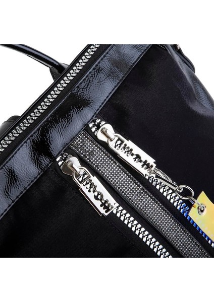 1036 Kadın Omuz ve Sırt Çantası Siyah Simli fiyatları