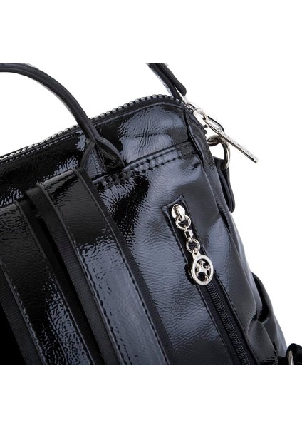 1036 Kadın Omuz ve Sırt Çantası Siyah Simli modelleri