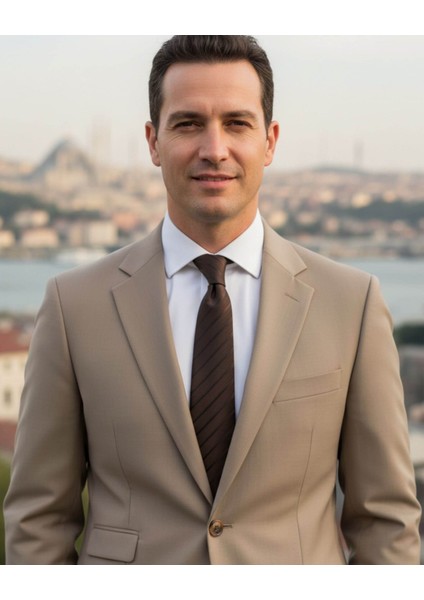 Koyu Kahverengi Çizgili 8 Cm Genişliğinde Klasik Kravat modelleri