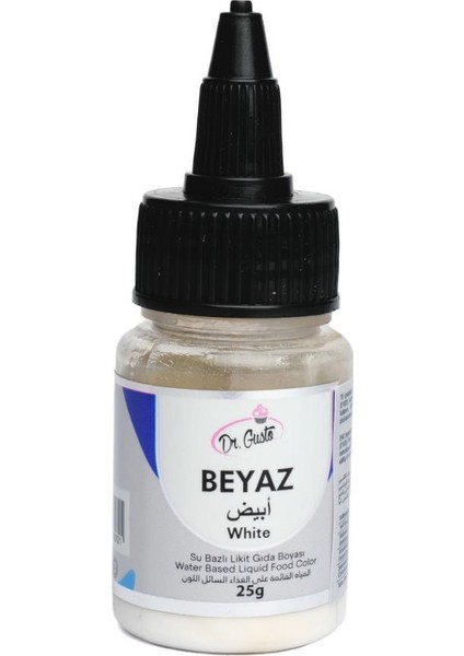 Su Bazlı Likit 25 gr Beyaz Gıda Boyası – Pasta, Krem Şanti ve Şeker Hamuru Için Kapatıcı Renk Boyası