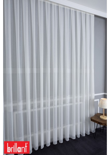 Keten Maya 1/2.5 Normal Pileli Ütü Istemez Kırışmaz Yeni Sezon Salon Oda Tül Perdesi