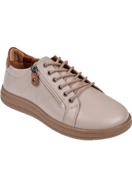 Hakiki Deri Comfort Kadın Ayakkabı MAK-240 Vizon