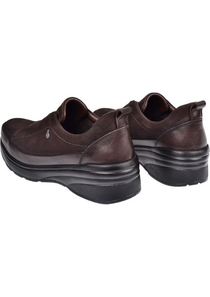 Hakiki Deri Dolgu Taban Comfort Kadın Ayakkabı BEE-069 Kahve Nubuk indirimleri