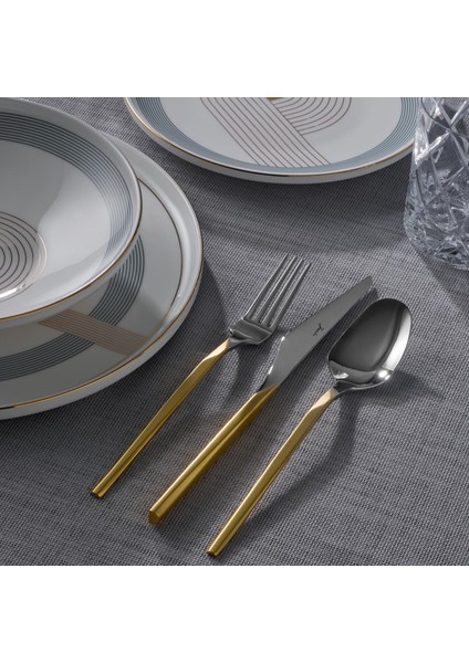 5100 Quartz Mat Altın 12 Kişilik 84 Parça Çatal Kaşık Bıçak Takımı 500.01.01.7385 fırsatları