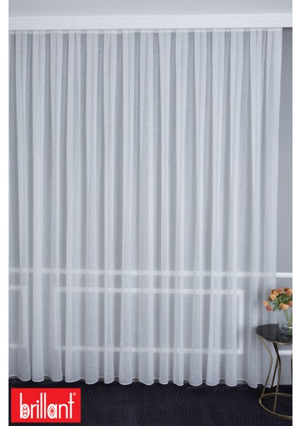 Keten Lara 1/2 Orta Pileli Ütü Istemez Kırışmaz Yeni Sezon Salon Oda Tül Perdesi indirimleri