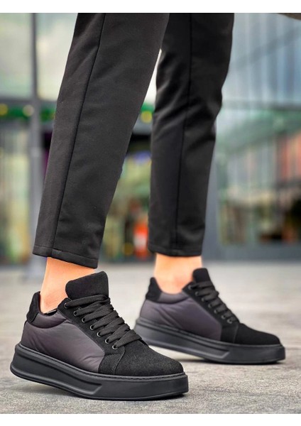 KB-046 Kuback Siyah Paraşüt Siyah Yüksek Taban Günlük Spor Ayakkabı fırsatları