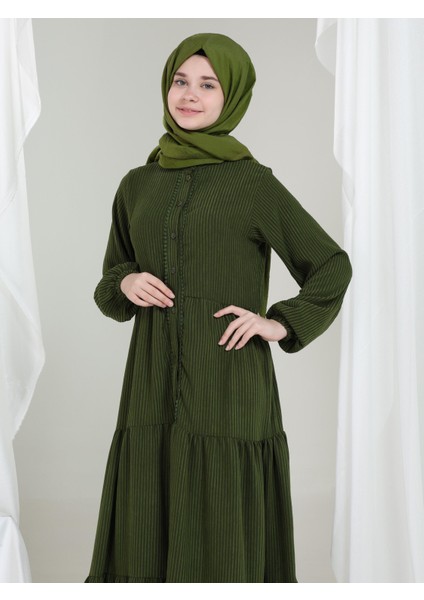 Elara Kız Çocuk Kadife Elbise Yeşil modelleri