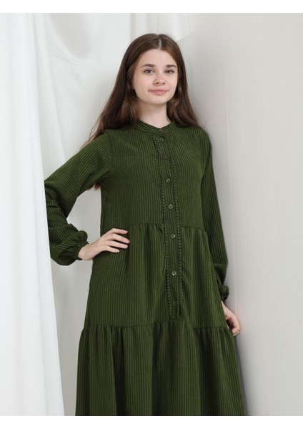 Elara Kız Çocuk Kadife Elbise Yeşil fırsatları