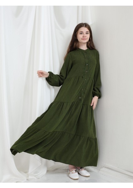 Elara Kız Çocuk Kadife Elbise Yeşil indirimleri