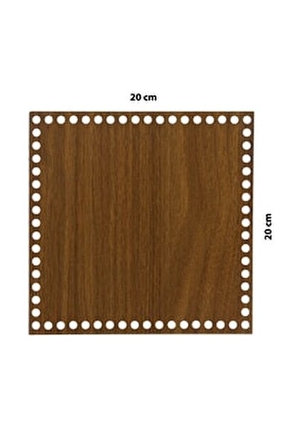 Ahşap Sepet Tepsi Tabanı Kare 20x20 cm Ceviz Renkli 3mm MDF Malzeme fiyatları
