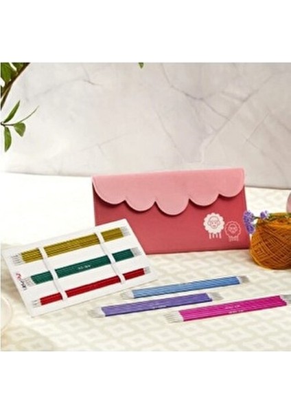 Zing 20 Cm Çorap Şişi Seti Kırmızı Mavi Saklama Çantasıyla 6 Parça Örgü Araçları fiyatları