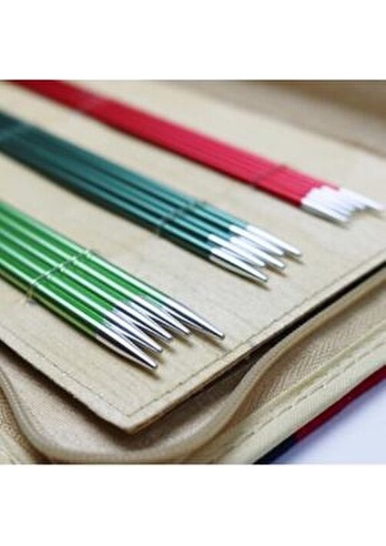 Zing 20 Cm Çorap Şişi Seti Kırmızı Mavi Saklama Çantasıyla 6 Parça Örgü Araçları modelleri