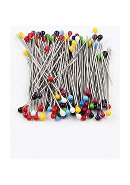 Atmaca Renkli Başlı Mineli Toplu İğne Seti 100 Lü İnce Siyah Başlı Kullanım İçin modelleri