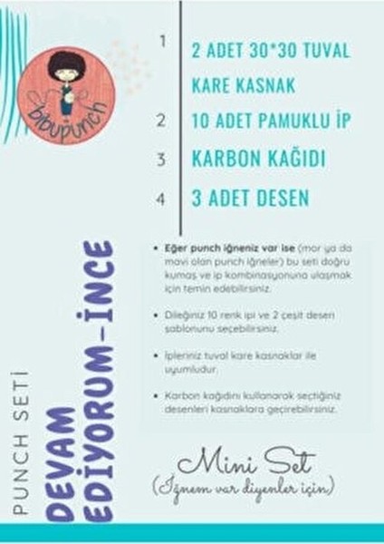 İğnesiz Punch Devam Seti 2 Adet 30x30 Tuval 10 Adet Pamuklu İp ve 3 Adet Desen fırsatları