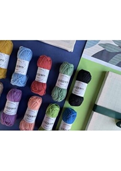 İğnesiz Punch Devam Seti 2 Adet 30x30 Tuval 10 Adet Pamuklu İp ve 3 Adet Desen