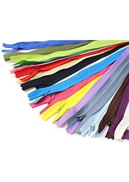 Paşateks Renkli Gizli Fermuar Seti 100 Adet 18-25 cm Uzunlukta Dayanıklı ve Estetik