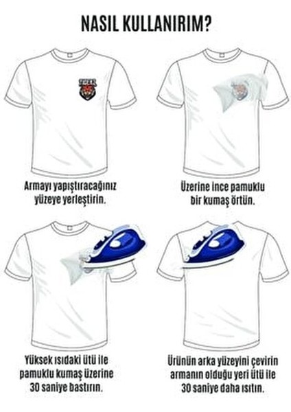 Ütü İle Yapışan Arma Patch 100% Polyester Yıkanabilir ve Kolay Uygulanabilir fırsatları