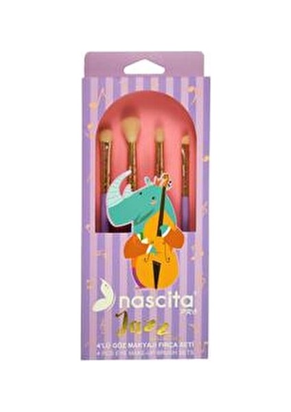 Jazz Serisi Göz Makyaj Fırça Seti 4'lü Mor Renkli Profesyonel Kullanım İçin fiyatları